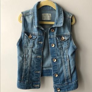 Zara rock-n-roll girls denim vest, size 7/8